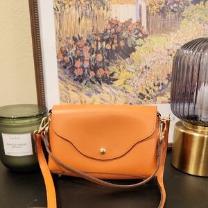 Italian Orange Leather Purse